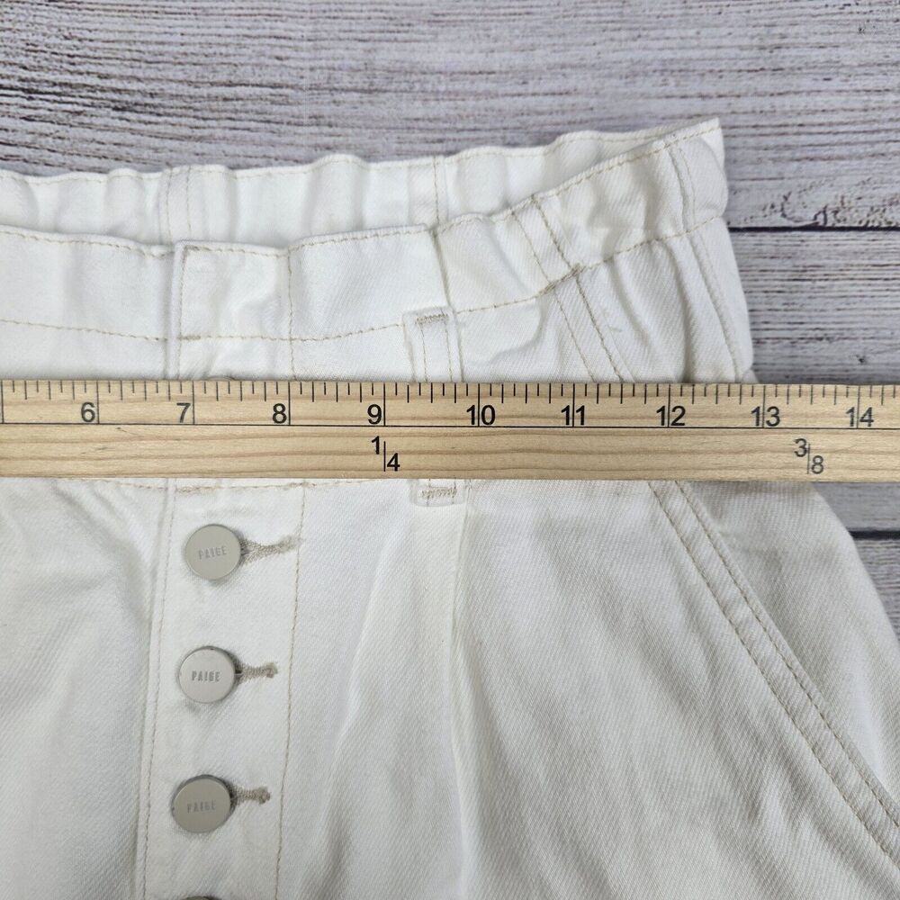PAIGE Women's Pleated Carrot-Leg Jeans Vanilla Sky Size 25 - Picture 8 of 10